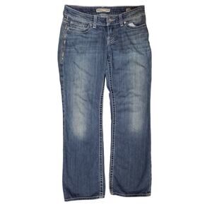 BKE Denim Womens Size 27R Stella Boot Stretch Jean Low Rise Metallic Embroidery